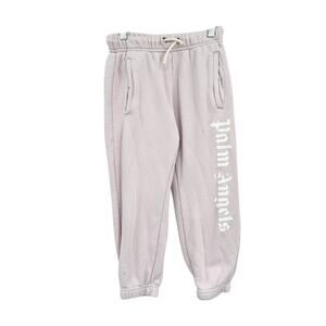 Palm Angels Girl’s Blush Lilac Logo Print Jogger Lounge Casual Sweatpants Size 4